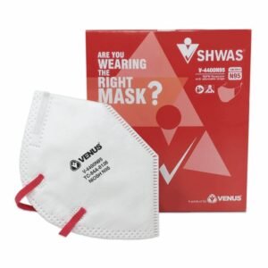 VENUS V-4400 N95 NIOSH N-95 Certified Medical Respirator, Unisex White Colour Fold Flat design, Use by Medical Professionals and for Protection...